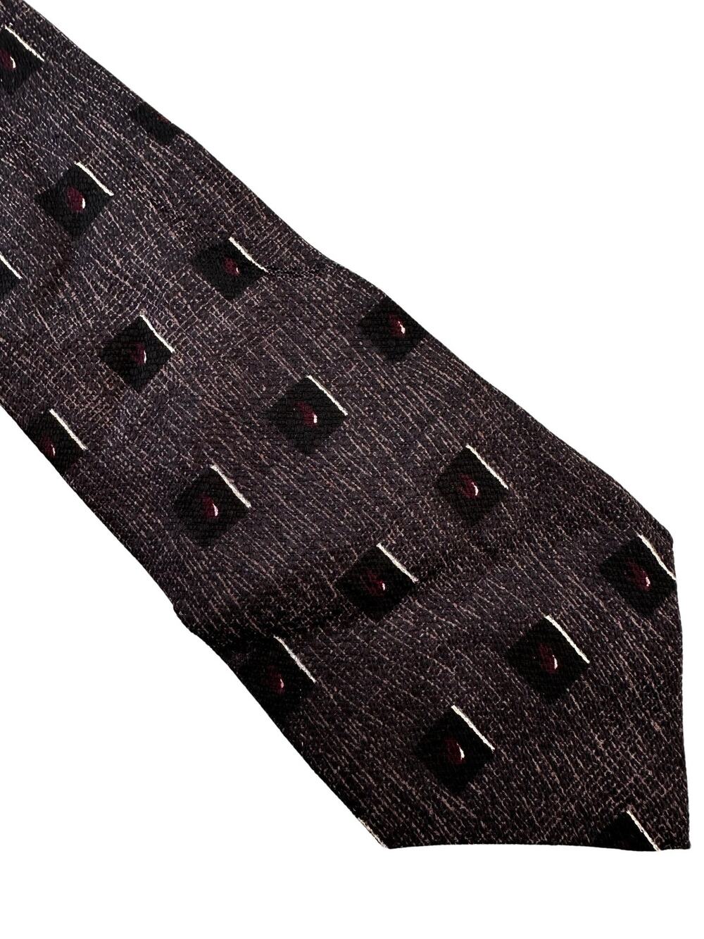 Vintage Greg Norman Collection Black and Purple Silk Necktie
